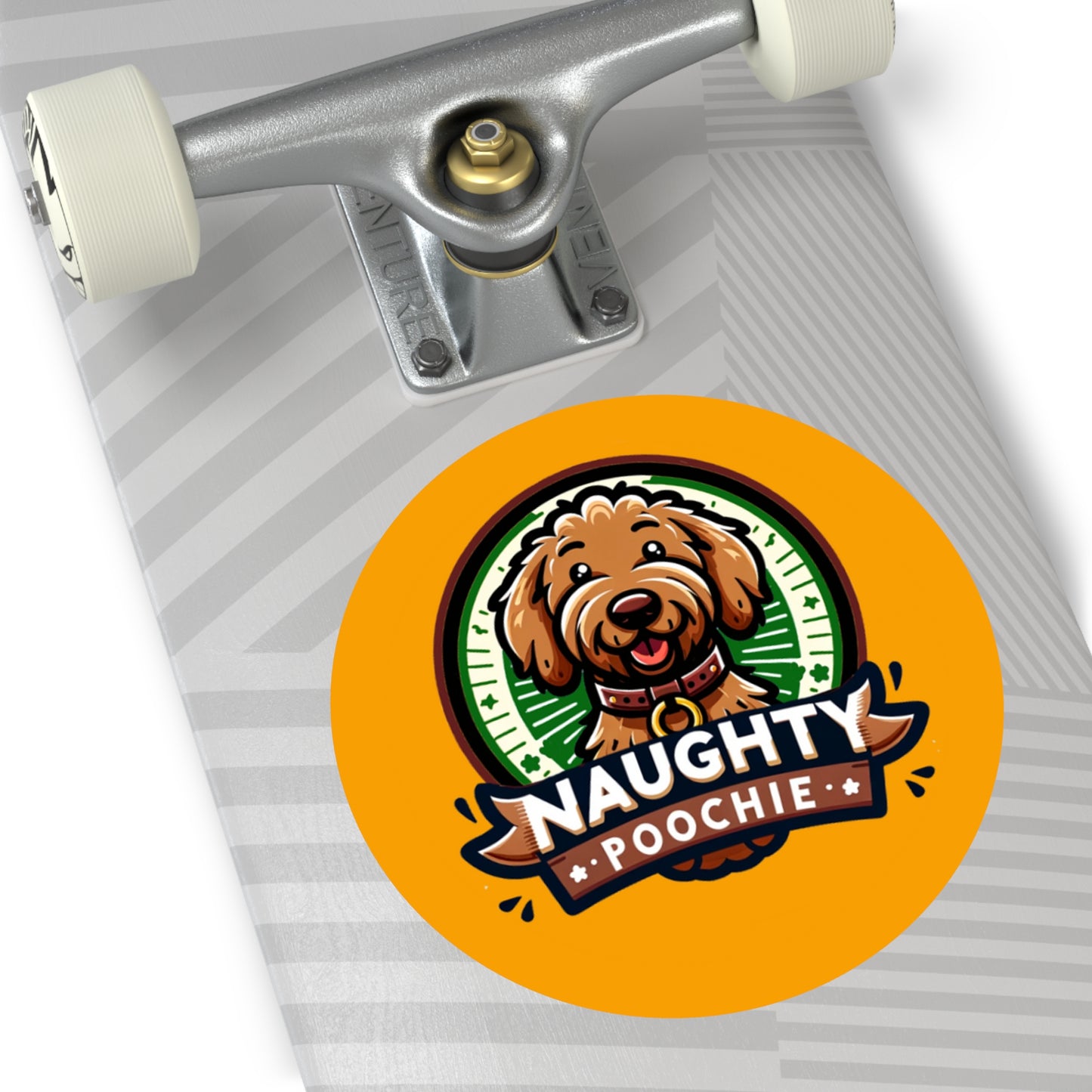 Round Vinyl Stickers - Golden Doodle