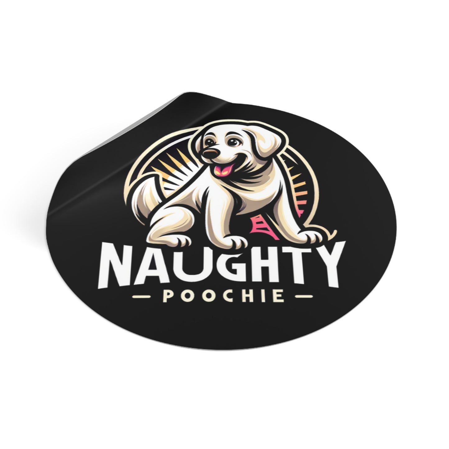 Round Vinyl Stickers - Naughty White Lab