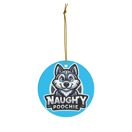 Ceramic Ornament - Naughty Husky