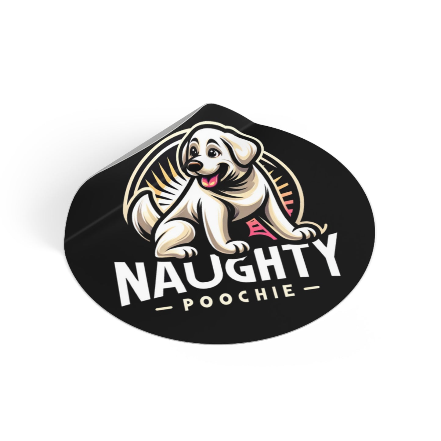 Round Vinyl Stickers - Naughty White Lab