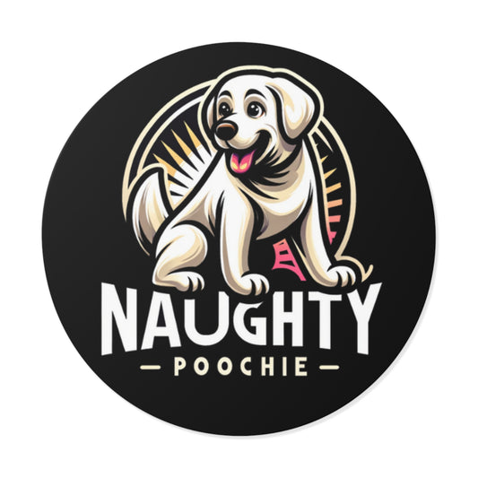 Round Vinyl Stickers - Naughty White Lab