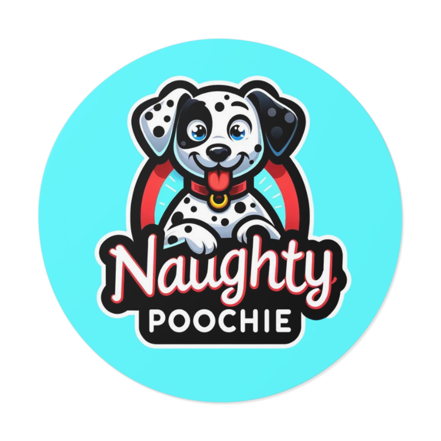 Round Vinyl Stickers - Naughty Dalmatian