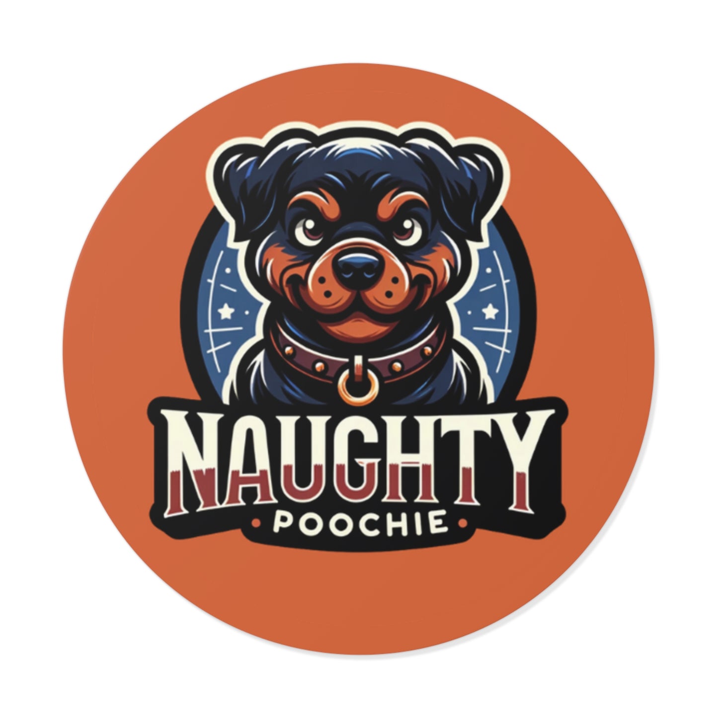 Round Vinyl Stickers - Rottweiler