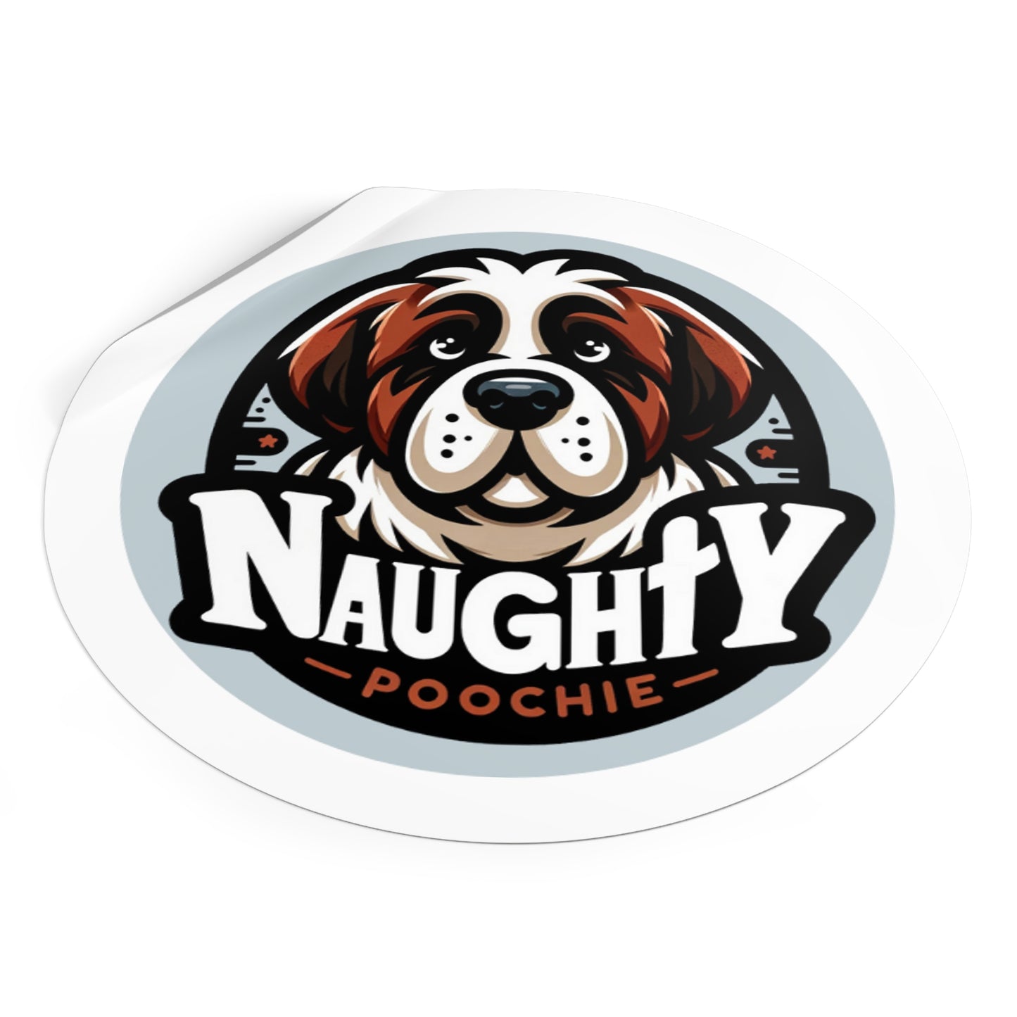 Round Vinyl Stickers - Naughty St. Bernard