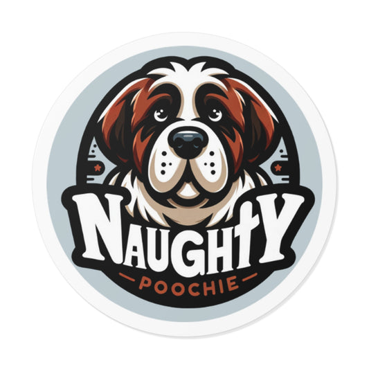 Round Vinyl Stickers - Naughty St. Bernard