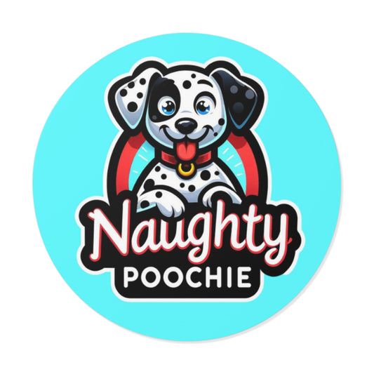 Round Vinyl Stickers - Naughty Dalmatian