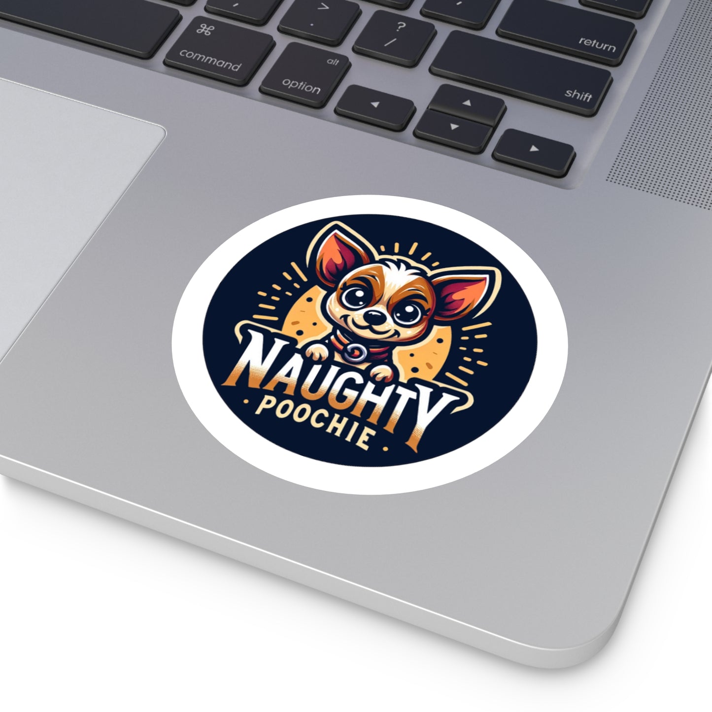 Round Vinyl Stickers - Naughty Chihuahua