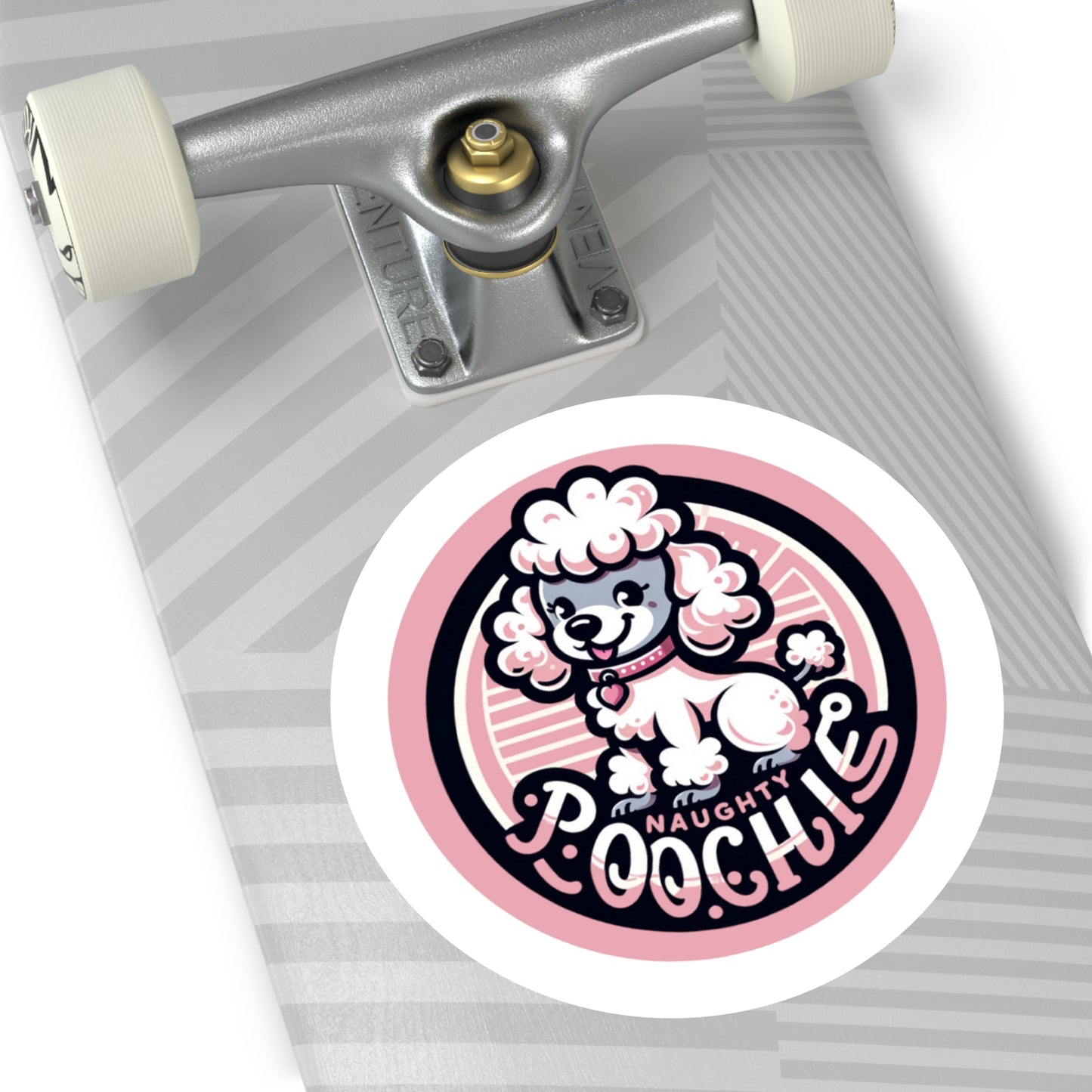 Round Vinyl Stickers - Naughty Poodle