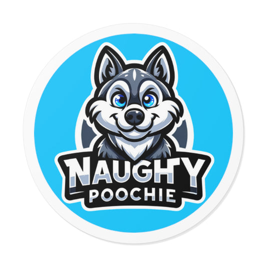 Round Vinyl Stickers - Husky