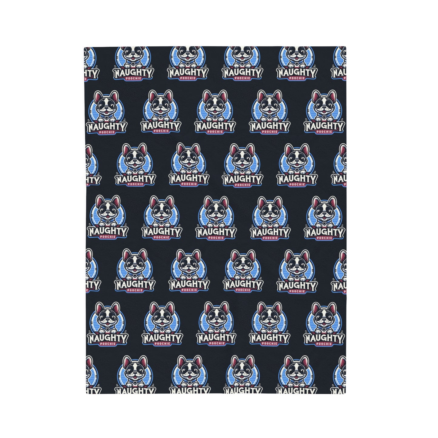 Velveteen Plush Blanket - Naughty French Bulldog