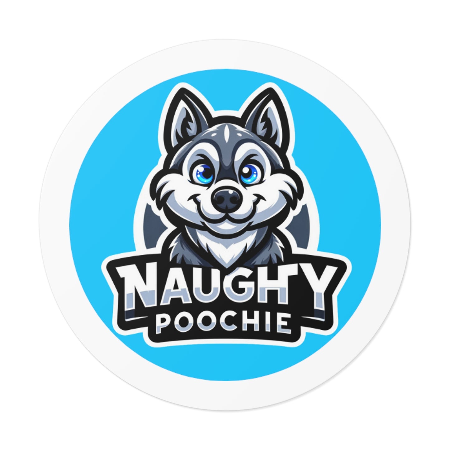 Round Vinyl Stickers - Husky