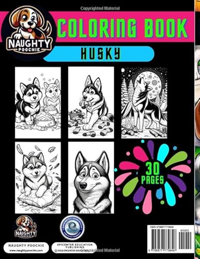 Naughty Poochie Coloring Book: Husky Edition (Naughty Poochie Coloring Series)     Paperback – January 29, 2024